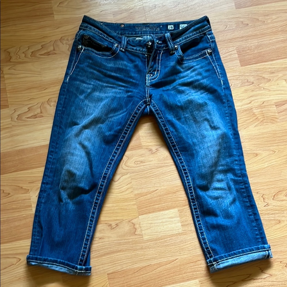 Miss Me Blue Cropped Jeans - Last chance - will be donated